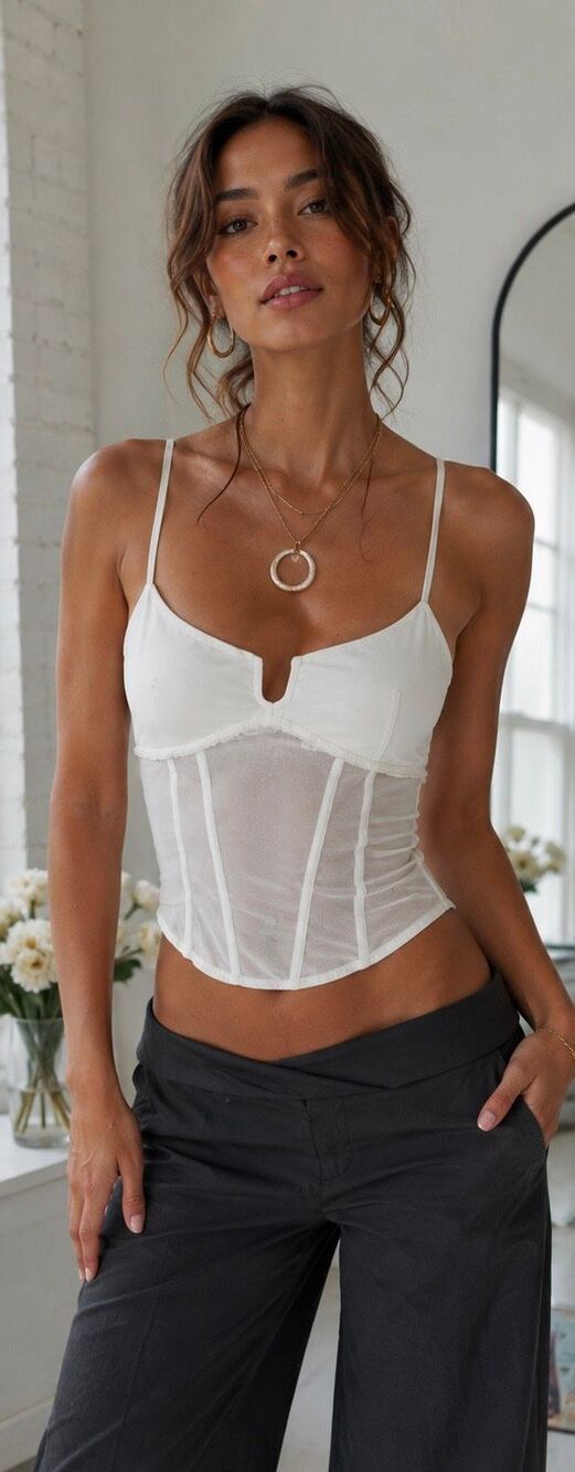 NWT Princess Polly Archo Mesh Corset Top In White Size US 10